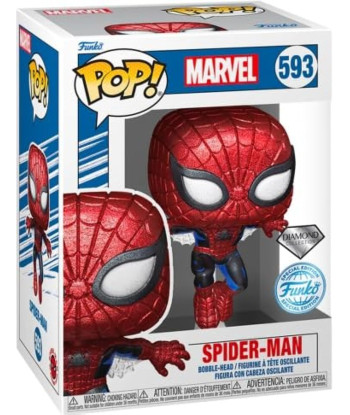 Figura Funko Pop Spider-Man 593 - Marvel - El Héroe más Brillante Diamond