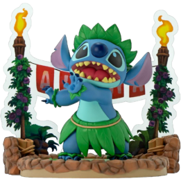 Figura ABYstyle Studio SFC Stitch Say Aloha 10cm - Disney Lilo & Stitch - El Alienígena más Travieso y Playero