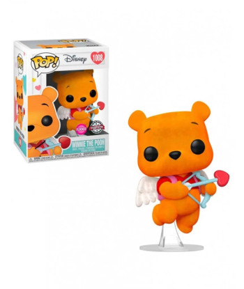 Figura Funko Pop Winnie the Pooh San Valentín 1008 - Disney Winnie the Pooh - Edición Especial Flocked con Corazón