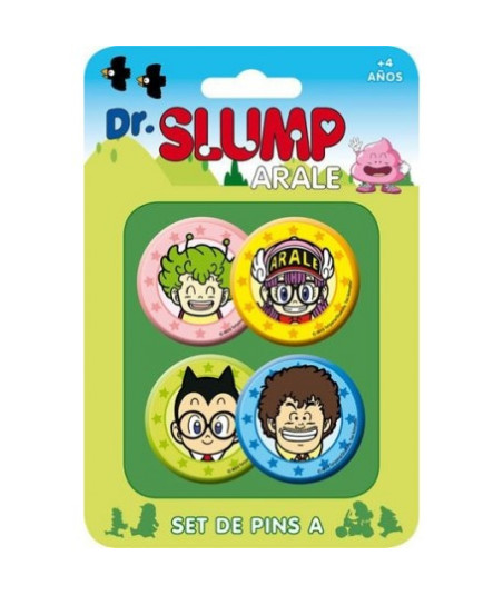 Chapas Dr Slump Arale Personajes Set de 4