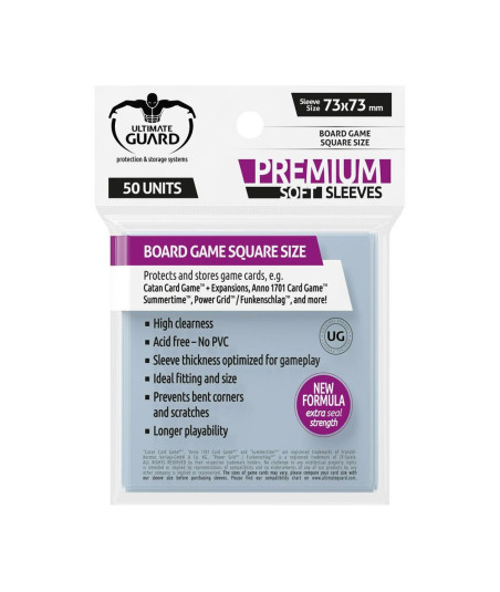 Fundas Ultimate Guard PREMIUM cuadradas Transparente (50) -73x73MM