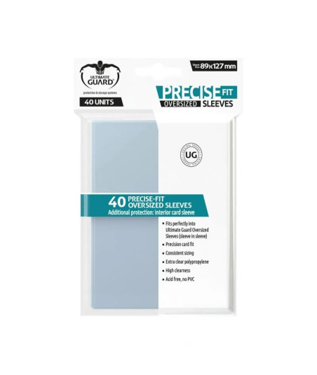 FUNDAS TRANSPARENTES Ultimate Guard Precise-Fit Oversized Sleeves (40) - 89 x 127mm