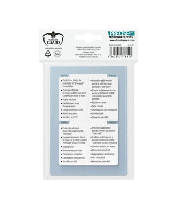 FUNDAS TRANSPARENTES Ultimate Guard Precise-Fit Oversized Sleeves (40) - 89 x 127mm