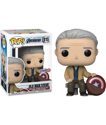 Figura Funko Pop Old Man Steve con Escudo 915 - Marvel The Infinity Saga - El Emotivo Final de una Era Edición Especial