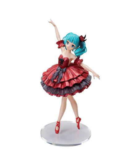 Figura Hatsune Miku Project DIVA MEGA39's 19cm - Star Ballerina - Elegancia en Rojo y Negro