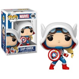 Figura Funko Pop Cap-Gwen 1486 - Marvel Multiverse - Justicia con Estilo Arácnido