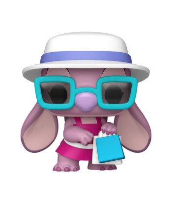 Figura Funko Pop Angel with Bags 1574 - Disney Lilo y Stitch - Edición Especial Glamour con Sombrero