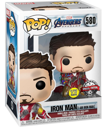 Figura Funko Pop Iron Man (I Am Iron Man) 580 - Marvel Avengers Endgame - El Sacrificio Heroico Glow in the Dark