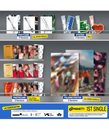 CD LE SSERAFIM Spaghetti (1st Single Album) - LE SSERAFIM - Weird Garlic / Knock / Cheeky Ver.
