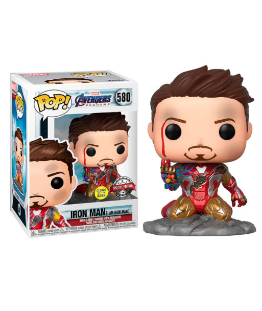 Figura Funko Pop Iron Man (I Am Iron Man) 580 - Marvel Avengers Endgame - El Sacrificio Heroico Glow in the Dark