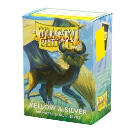 Fundas Standard Matte Dual Yellow & Silver (100) - Dragon Shield