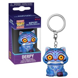 Llavero Funko Pocket Pop Derpy - Netflix K-Pop Demon Hunters - Criatura Azul con Rayas Púrpuras 4 cm