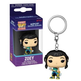 Llavero Funko Pocket Pop Zoey - Netflix K-Pop Demon Hunters - Con Cabello Negro, Pecas y Guantes de Combate 4 cm