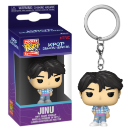 Llavero Funko Pocket Pop Jinu - Netflix K-Pop Demon Hunters - Con Camisa de Cuadros y Vaqueros Rotos 4 cm