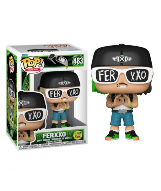 Figura Funko Pop Ferxxo 483 - Rocks - Edición Especial Glow in the Dark con Gafas y Gorra SIXXO 10 cm