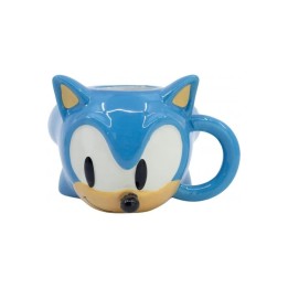 Taza 3D Cabeza De Sonic The Hedgehog Cerámica 400 mls