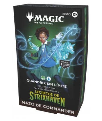 Mazo de Commander Secretos de Strixhaven: Quándrix sin Límite - Magic The Gathering - ¡Multiplica tu Poder! (Español)