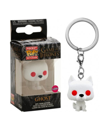 Llavero Pocket Pop Ghost - Juego de Tronos - El Lobo Huargo Aterciopelado Flocked Special Edition