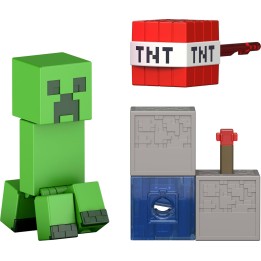Figura Articulada Creeper con Accesorios TNT - Minecraft 8cm