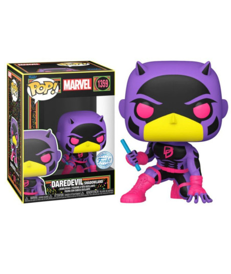 Figura Funko Pop Daredevil Shadowland 1359 - Marvel Blacklight - Edición Especial - El Rey de la Mano