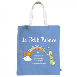 Bolsa de tela en algodón El Principito pintando un arcoíris (38x44cm)