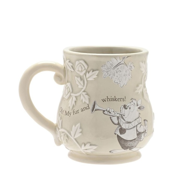 TAZA RELIEVE ALICIA PAIS DE LAS MARAVILLAS CONEJO BLANCO