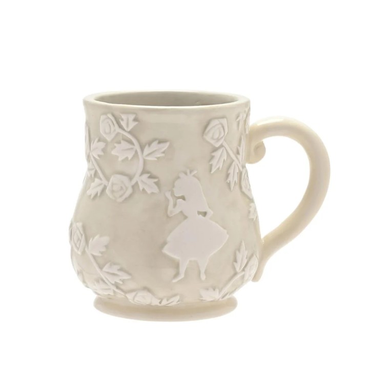 TAZA RELIEVE ALICIA PAIS DE LAS MARAVILLAS CONEJO BLANCO