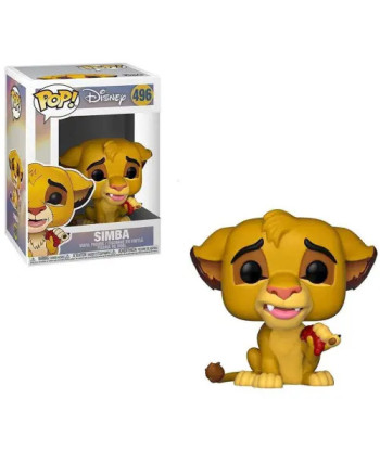 Figura Funko Pop Simba con Gusano 496 - Disney El Rey León - ¡Viscoso pero Sabroso!