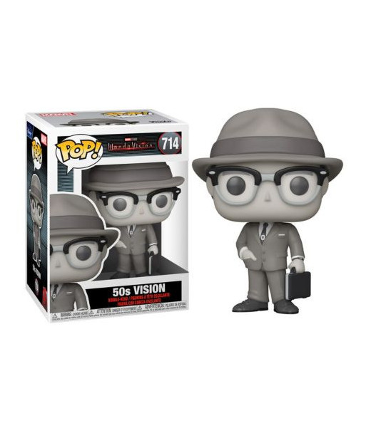 Figura Funko Pop Vision 714 - Marvel WandaVision - El Vengador más Clásico en Blanco y Negro