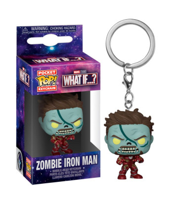 Llavero Funko Pocket Pop Zombie Iron Man - Marvel What If...? - El Genio convertido en Pesadilla