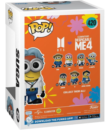 Figura Funko Pop Suga 420 - BTS x Minions - Gru 4: Mi villano favorito - ¡Estilo K-Pop Único!
