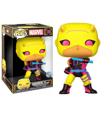 Figura Funko Pop Daredevil First Appearance 1358 - Marvel - Jumbo Blacklight El Vigilante Neón