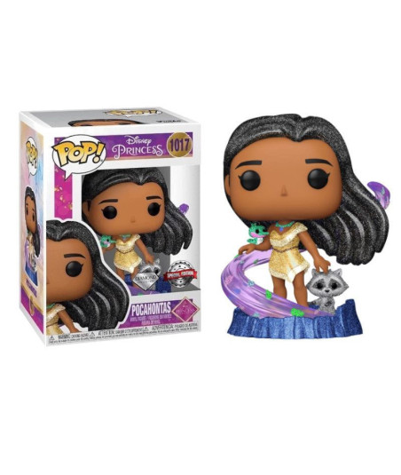Figura Funko Pop Pocahontas con Meeko 1017 - Disney Pocahontas - Diamond Collection Edición Especial Brillos