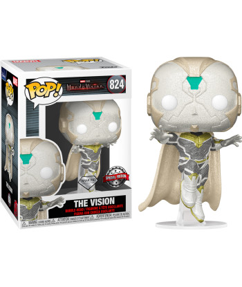 Figura Funko Pop The Vision 824 - Marvel WandaVision - Sintozona Blanco Brillante Diamond Collection
