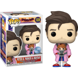 Figura Funko Pop Peter B. Parker & Mayday 1239 - Spider-Man: Across the Spider-Verse - Albornoz Rosa Edición Especial