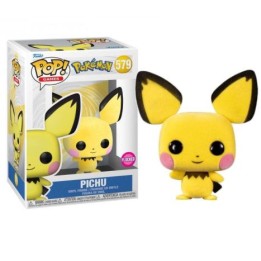 Figura Funko Pop Pichu 579 - Pokémon - Edición Flocked con Tacto Suave y Aterciopelado