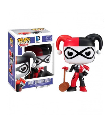 Figura Funko Pop Harley Quinn con Mazo 45 - DC Comics - La Arlequín Clásica de Gotham