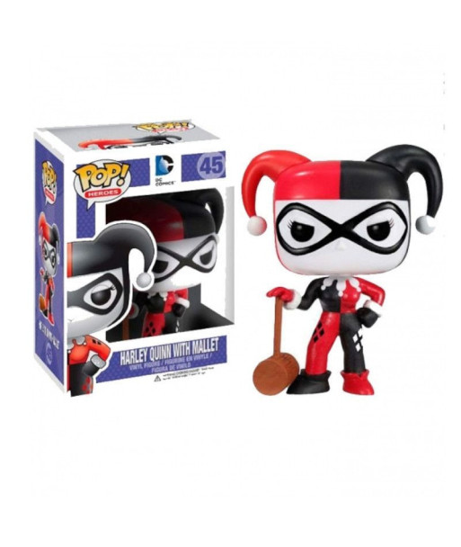 Figura Funko Pop Harley Quinn con Mazo 45 - DC Comics - La Arlequín Clásica de Gotham